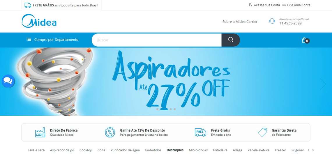 Fabricante de eletrodomésticos Midea lança loja digital no Brasil
