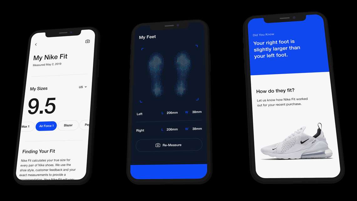 Nike lança função de escaneamento digital dos pés em seu app