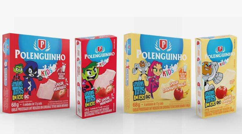 Novo Polenguinho tem polpa de frutas e embalagem com ‘Os Jovens Titãs em Ação’