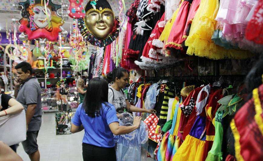 Lojas durante o carnaval