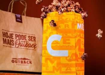 Outback e Cinemark lançam pipoca com sabor inspirado nas sobremesas do restaurante