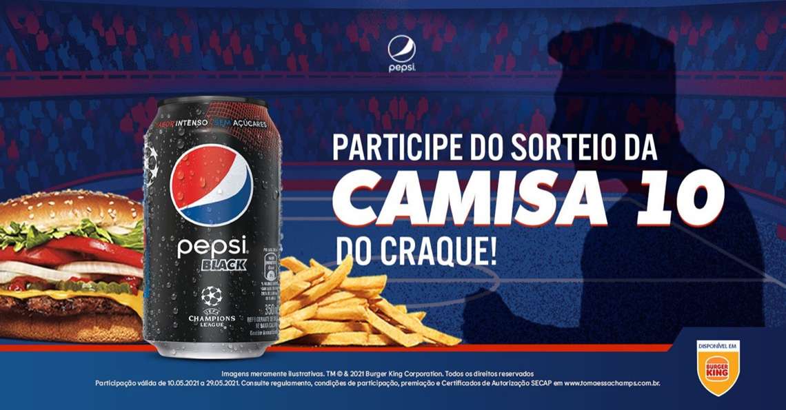 Burger King e Pepsi sorteiam camisa autografada por ídolo do futebol