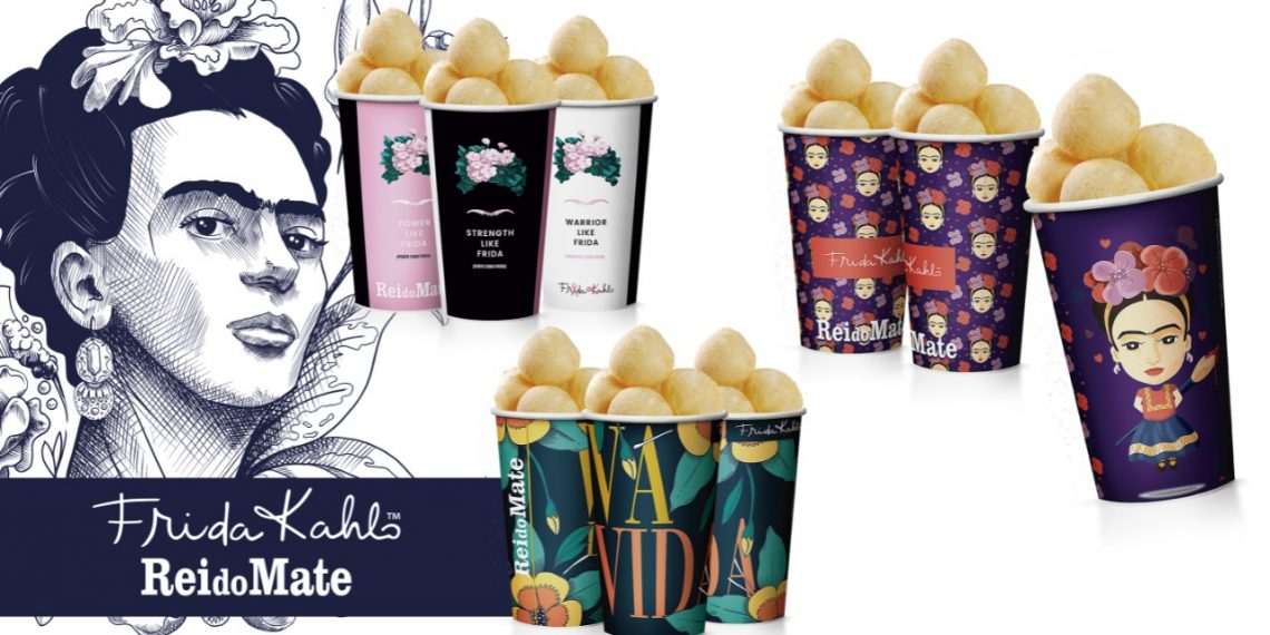 Frida Kahlo estampa novos copos da rede de casas de chá Rei do Mate