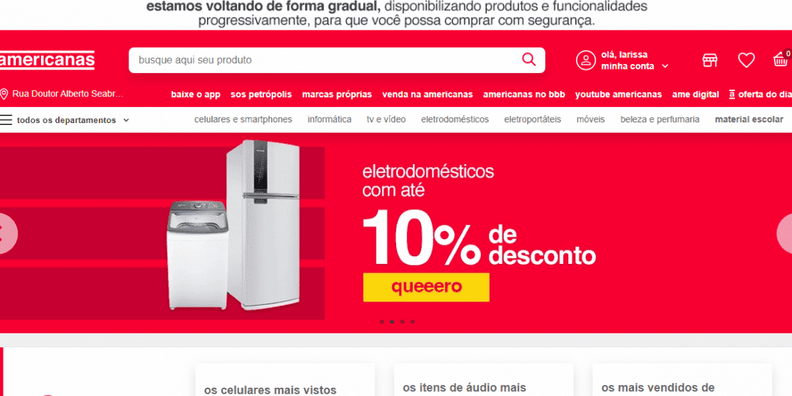 Site da Americanas volta de forma gradual; perda é estimada em R$ 250 milhões