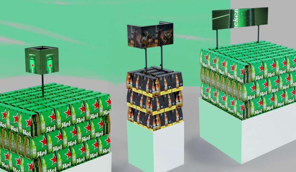 Heineken inova com comunicação digital cambiável em pontos de venda