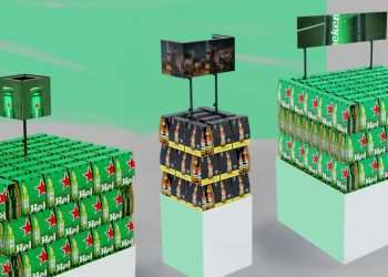 Heineken inova com comunicação digital cambiável em pontos de venda