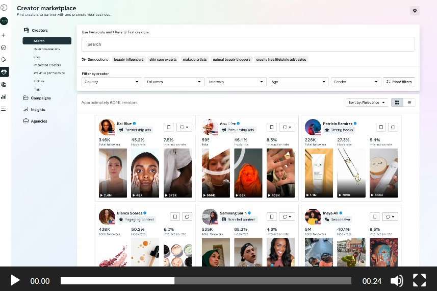 Meta apresenta novas soluções de marketing para criadores e marcas