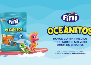 Fini lança Oceanitos, balas de gelatina nos sabores de melancia, kiwi e nectarina