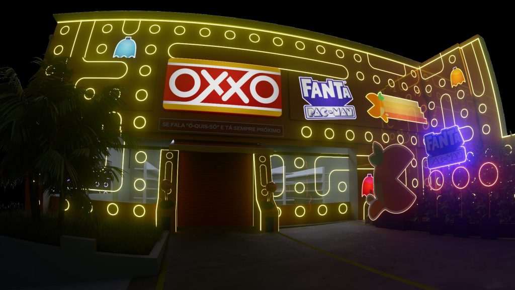 Oxxo transforma loja em máquina de videogame para o lançamento da Fanta Pac-Man